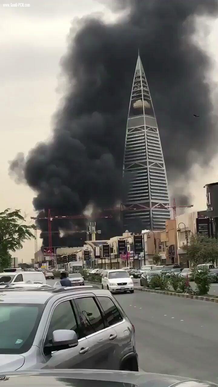 مدني الرياض يخمد حريق بمبني تحت الانشاء بالعليا دون اصابات 