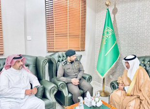 محافظ قلوة يستقبل مدير شرطة قلوة الجديد ومدير عام الجوازات بمنطقة الباحة