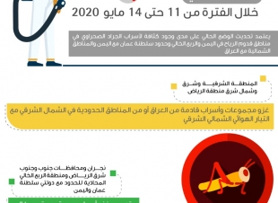 البيئة توقعات بغزو أسراب من الجراد الصحراوي لمناطق الشرقية ونجران وأجزاء من الرياض