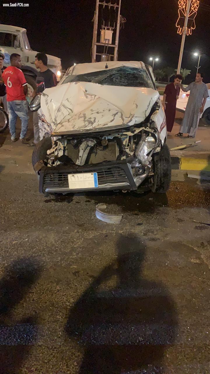 حادث تصادم على طريق صبيا القوز ينتج عنه اصابتين 
